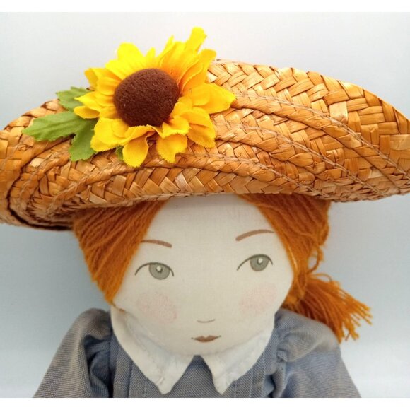 Hallmark Becky Kelly Vintage Rag Doll Hat Sunflower Dress Yarn Hair 16 Inches - Picture 2 of 16